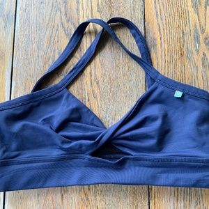 TODA BOA  twist front/yoga top or swim top/navy blue/excellent condition/OS